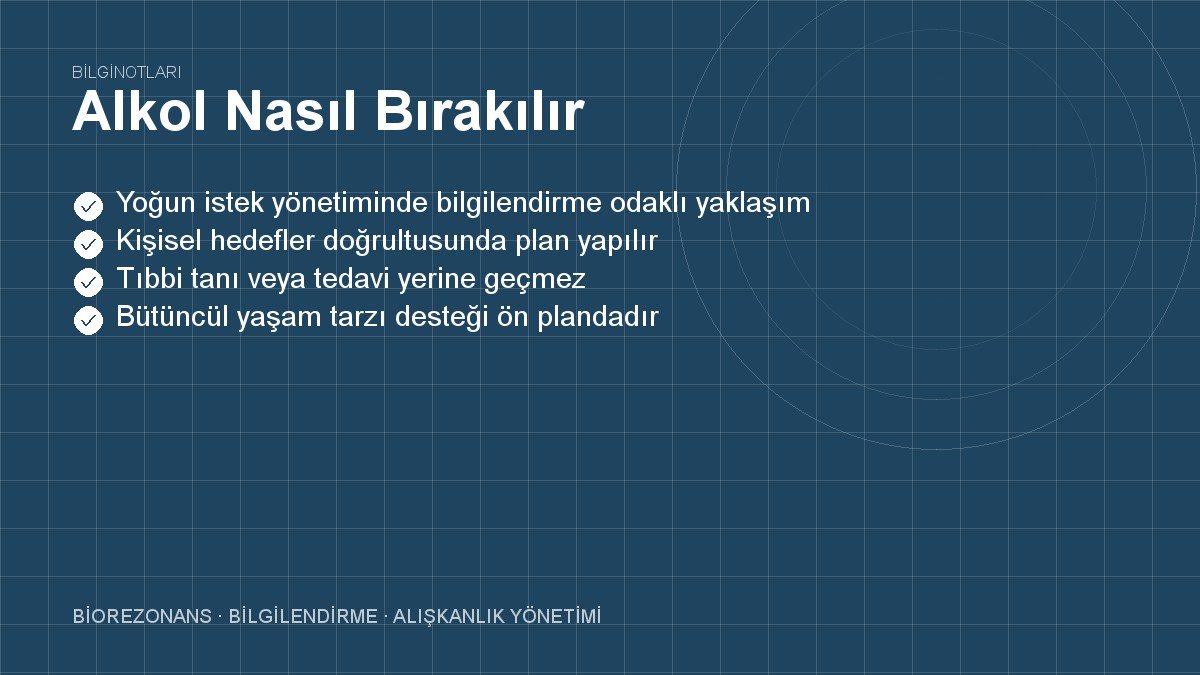 Alkol Nasıl Bırakılır
