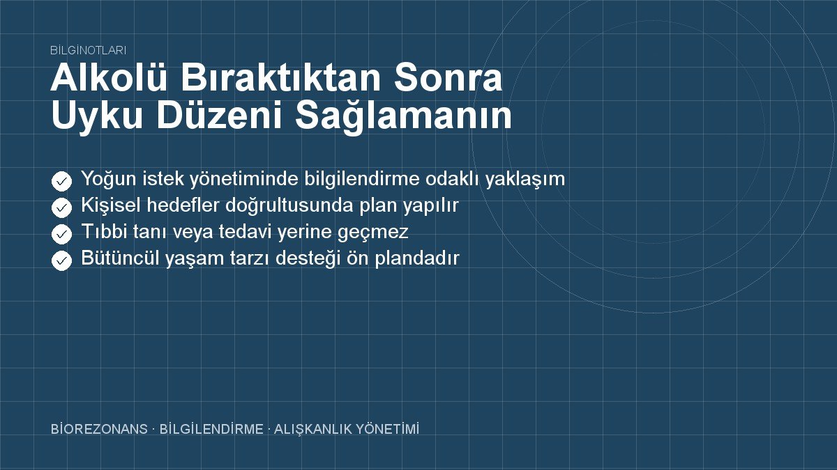 Alkolü Bıraktıktan Sonra Uyku Düzeni Sağlamanın Formülü