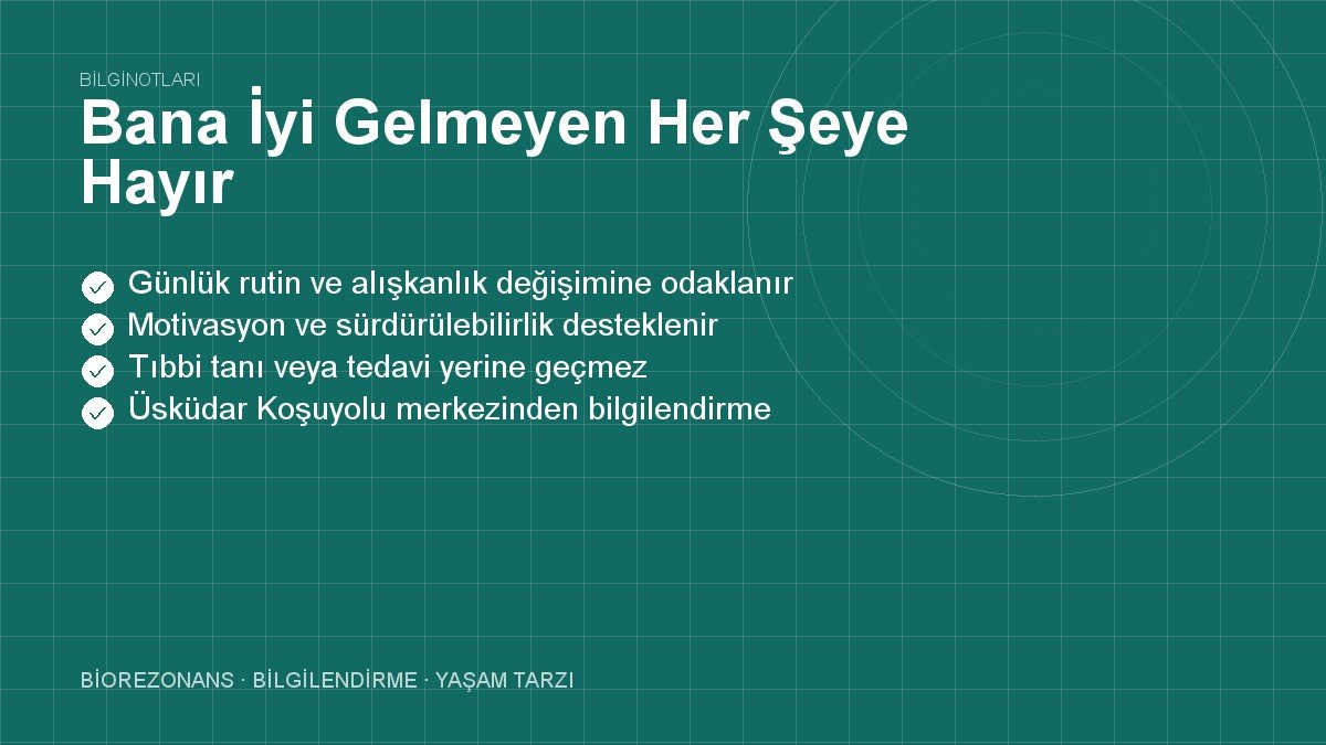 Bana İyi Gelmeyen Her Şeye Hayır