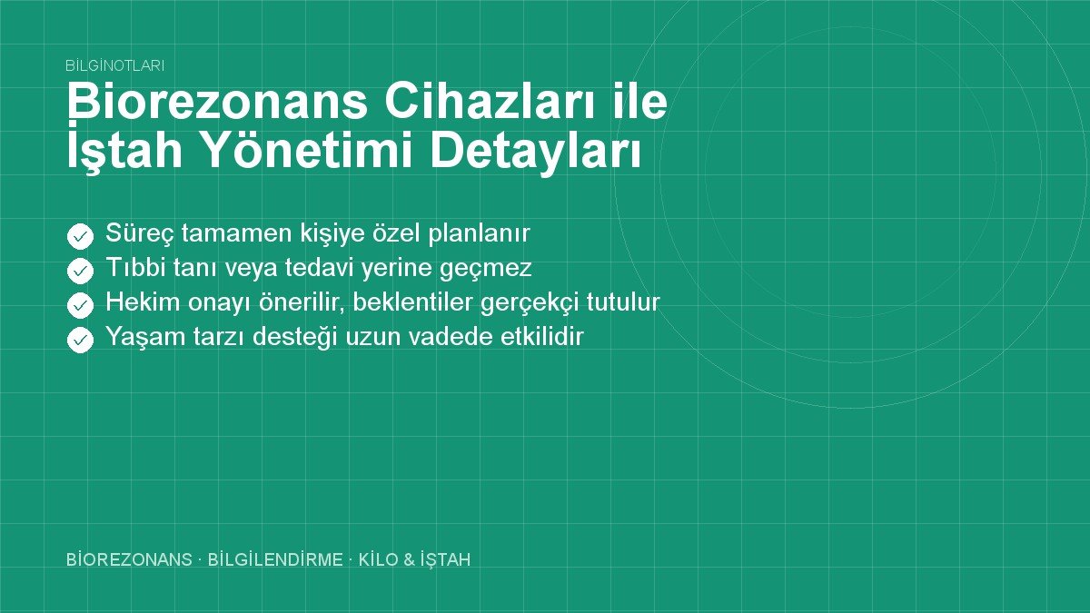 Biorezonans Cihazları ile İştah Yönetimi Detayları