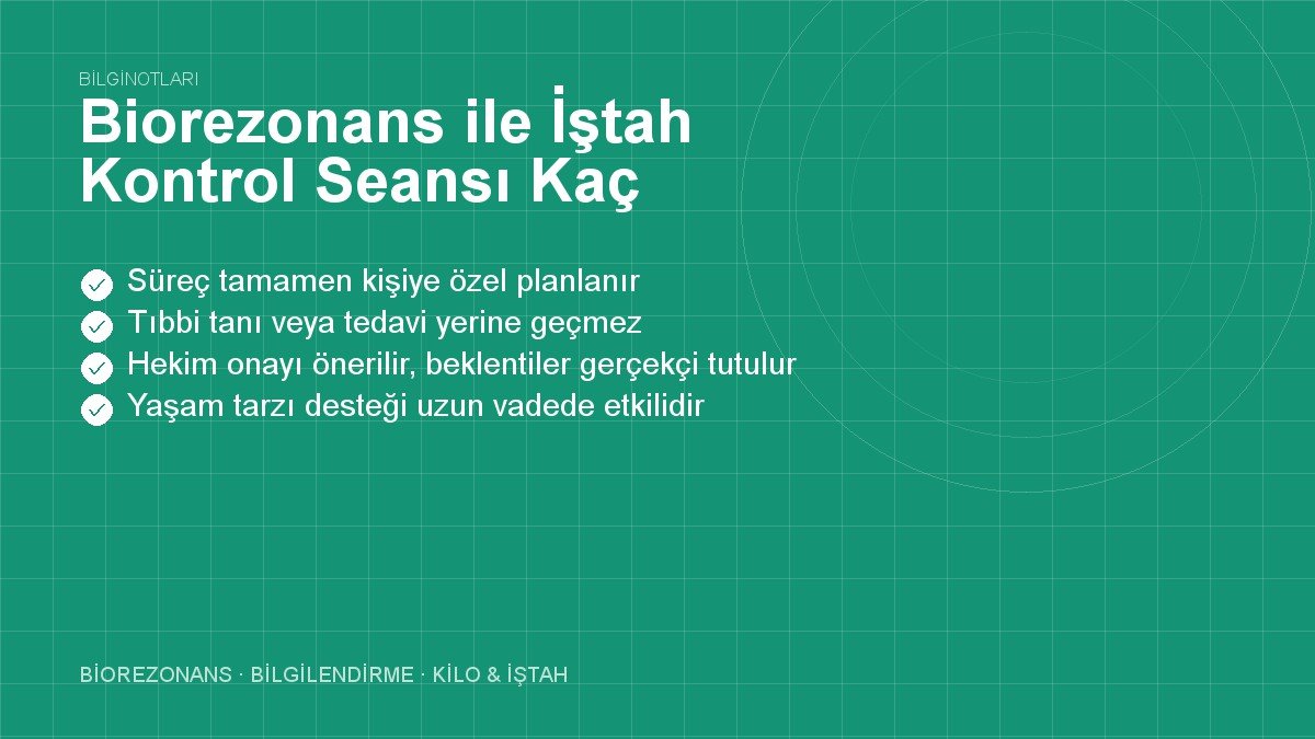 Biorezonans ile İştah Kontrol Seansı Kaç Dakikadır?