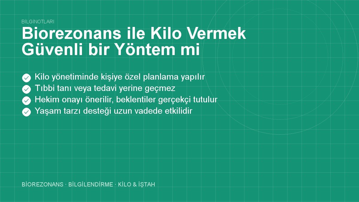 Biorezonans ile Kilo Vermek Güvenli bir Yöntem mi?