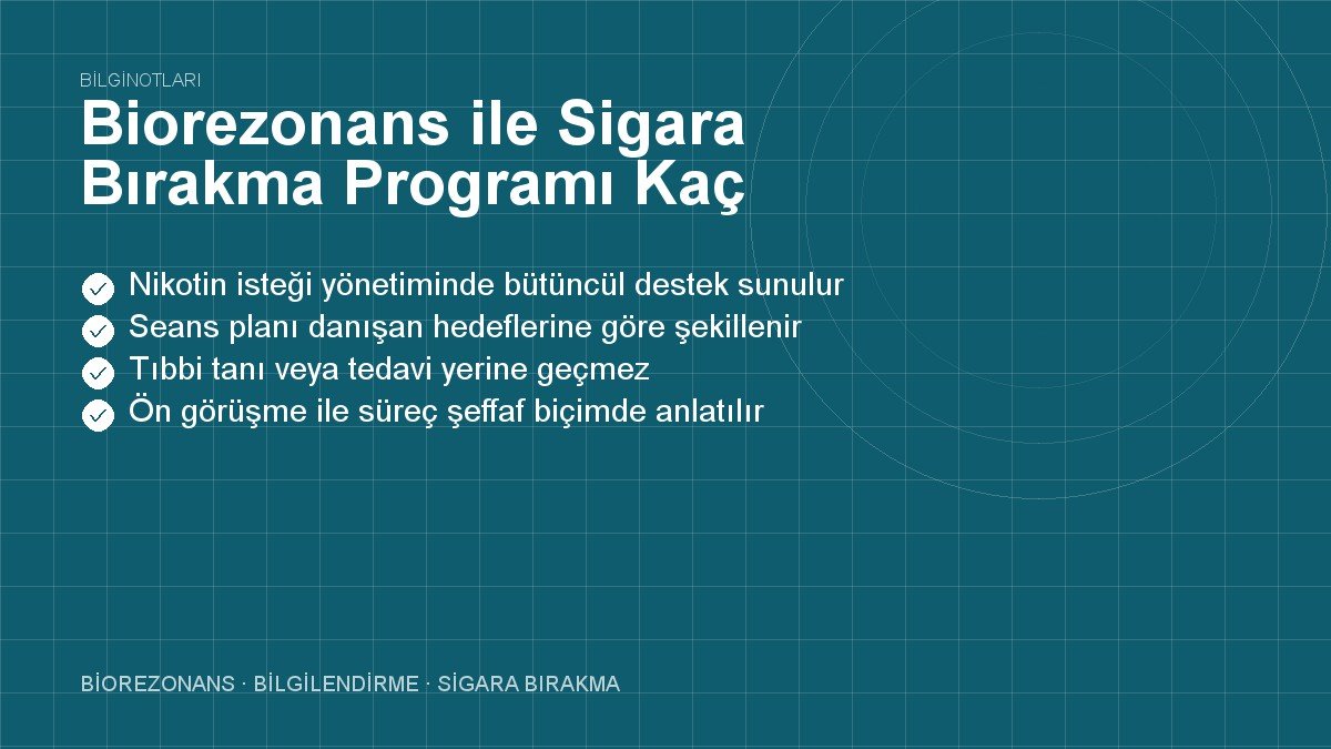 Biorezonans ile Sigara Bırakma Programı Kaç Seans Sürer?