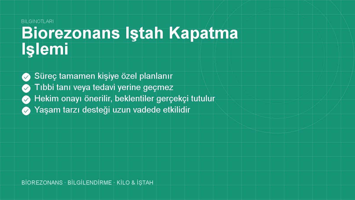 Biorezonans Iştah Kapatma Işlemi