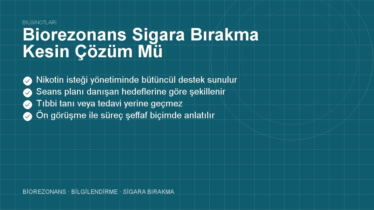 Biorezonans Sigara Bırakma Kesin Çözüm Mü
