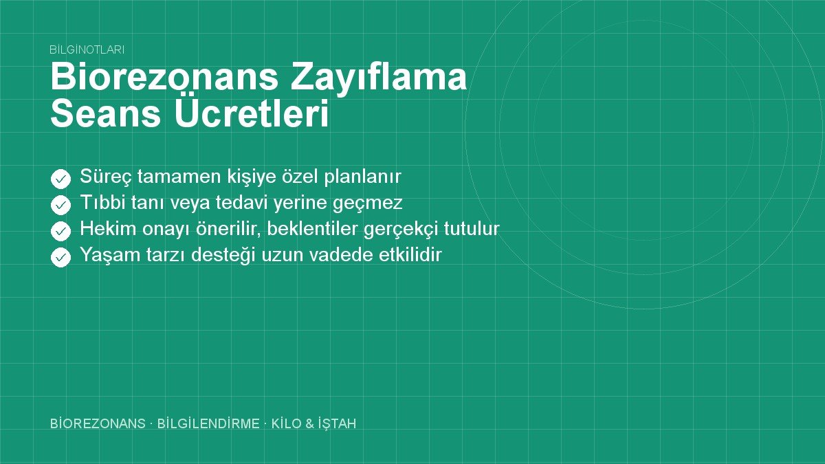 Biorezonans Zayıflama Seans Ücretleri