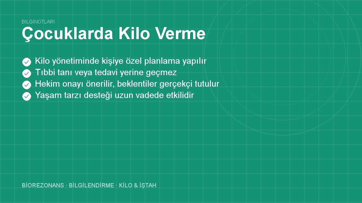 Çocuklarda Kilo Verme