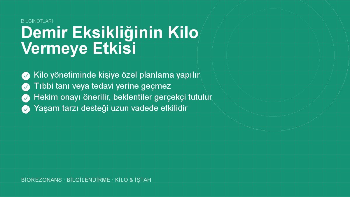 Demir Eksikliğinin Kilo Vermeye Etkisi