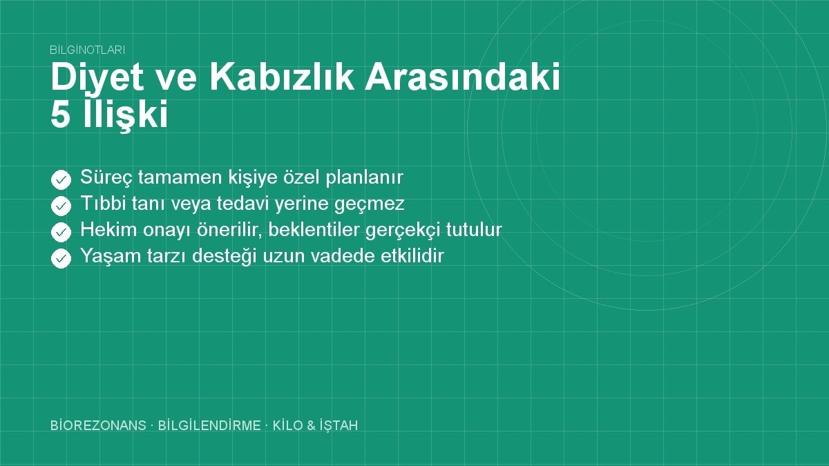 Diyet ve Kabızlık Arasındaki 5 İlişki