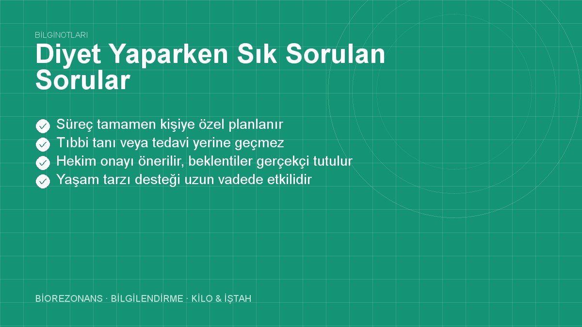 Diyet Yaparken Sık Sorulan Sorular