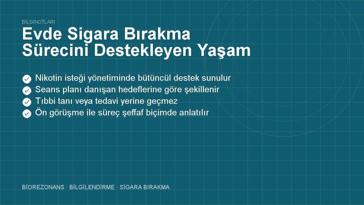 Evde Sigara Bırakma Sürecini Destekleyen Yaşam Tarzları