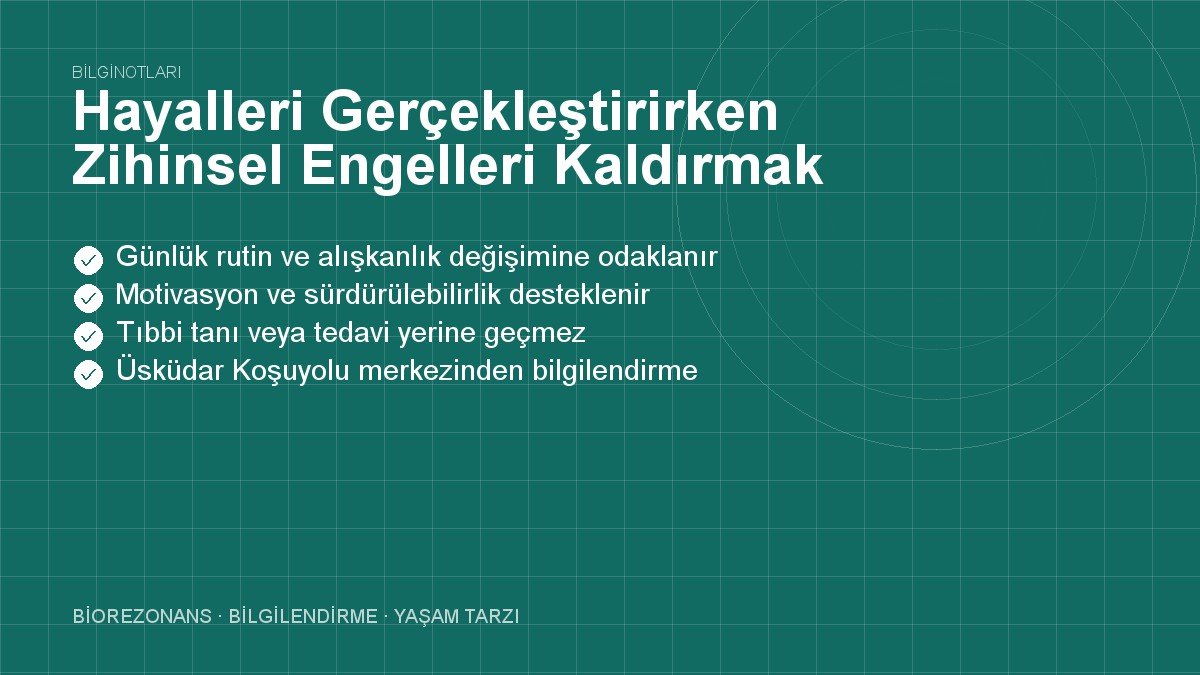 Hayalleri Gerçekleştirirken Zihinsel Engelleri Kaldırmak