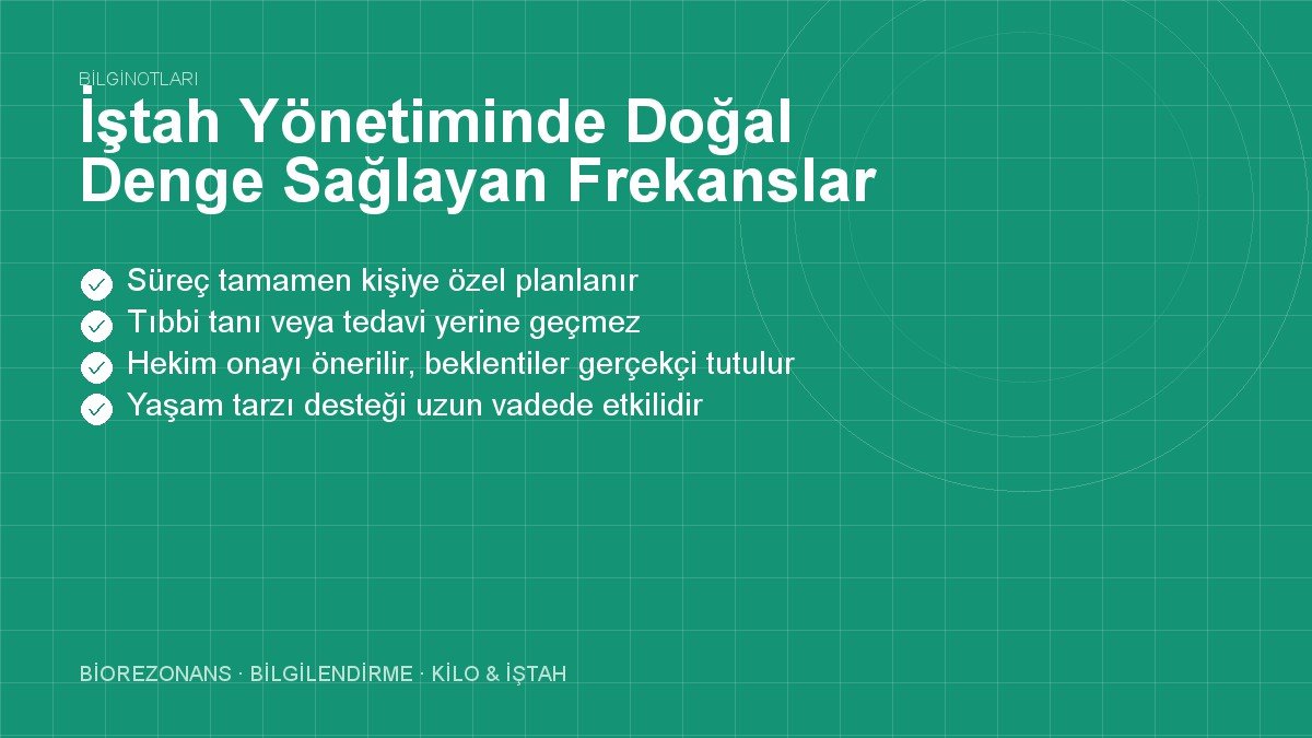 İştah Yönetiminde Doğal Denge Sağlayan Frekanslar