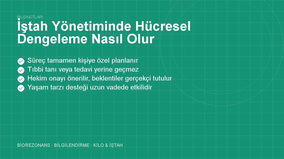 İştah Yönetiminde Hücresel Dengeleme Nasıl Olur?