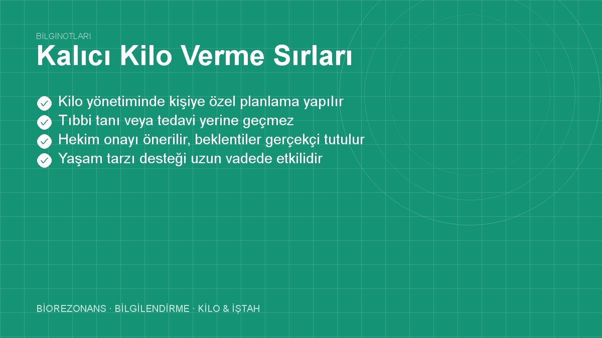 Kalıcı Kilo Verme Sırları