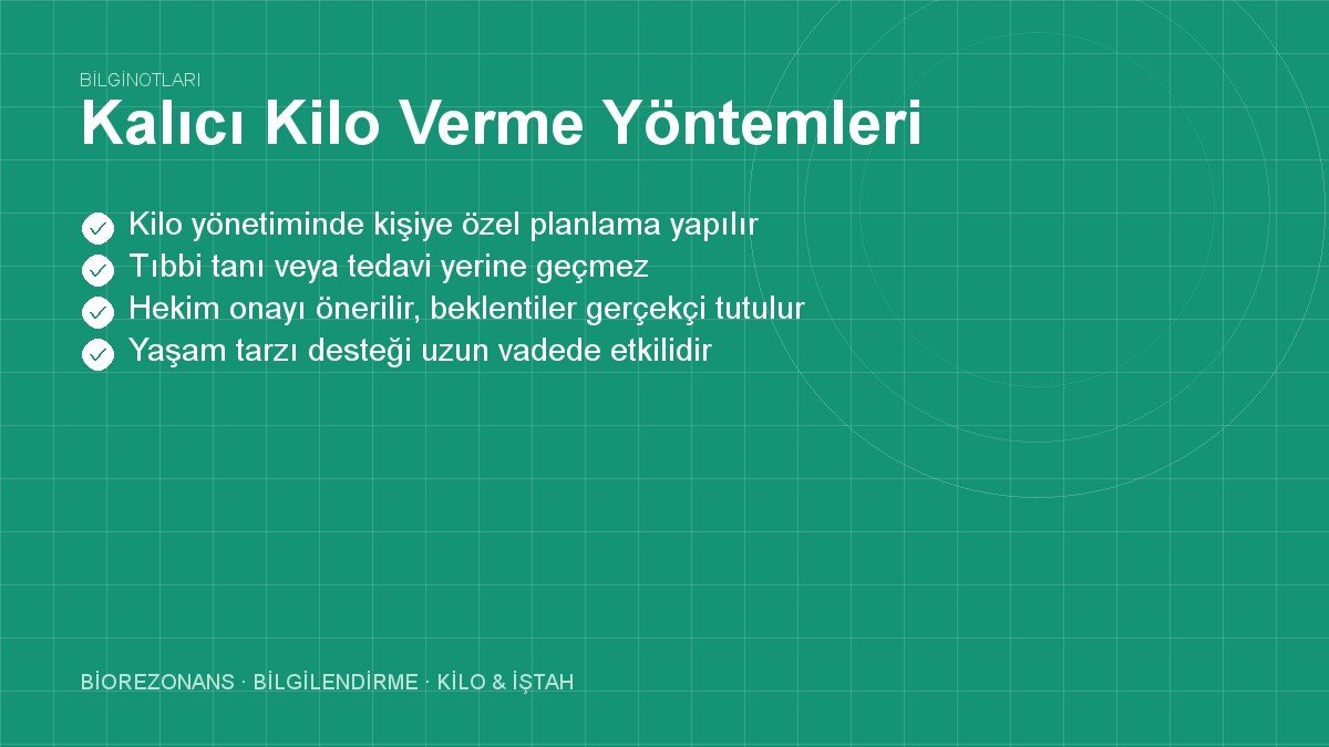 Kalıcı Kilo Verme Yöntemleri