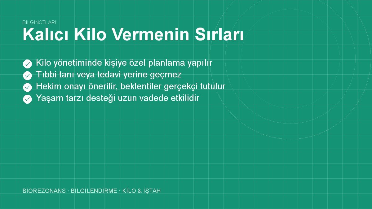 Kalıcı Kilo Vermenin Sırları: Bütüncül Yaşam Tarzı