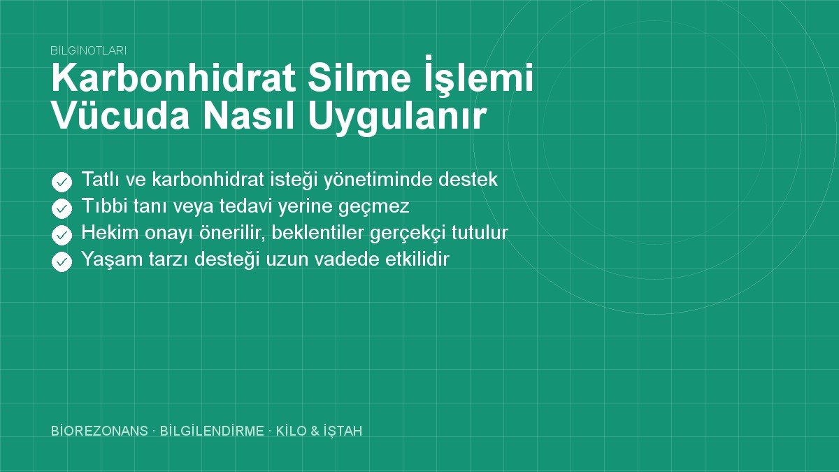 Karbonhidrat Silme İşlemi Vücuda Nasıl Uygulanır?