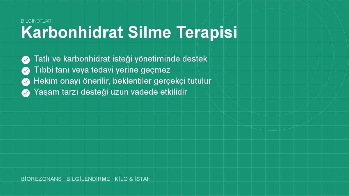 Karbonhidrat Silme Terapisi
