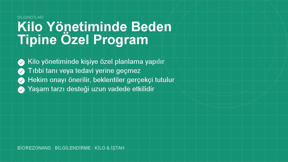 Kilo Yönetiminde Beden Tipine Özel Program Hazırlama