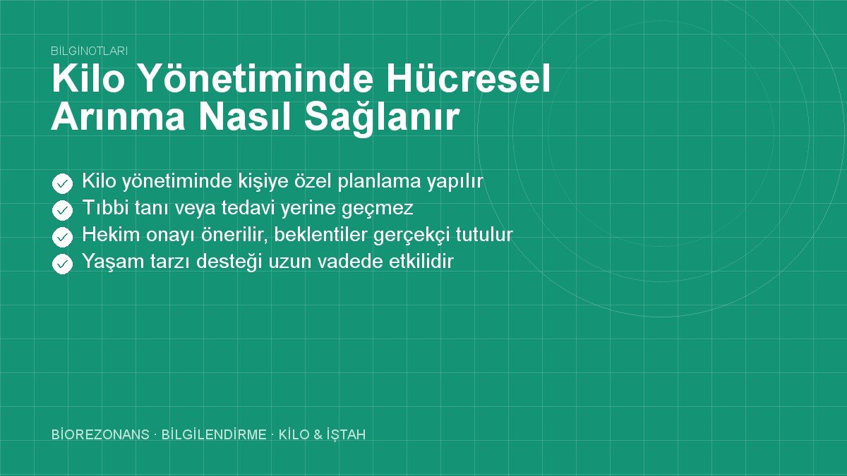 Kilo Yönetiminde Hücresel Arınma Nasıl Sağlanır?