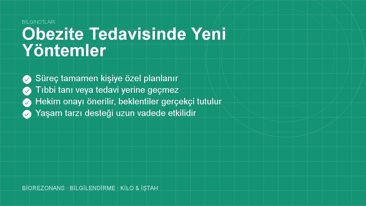 Obezite Tedavisinde Yeni Yöntemler