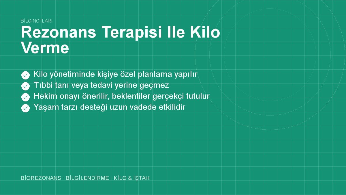 Rezonans Terapisi Ile Kilo Verme