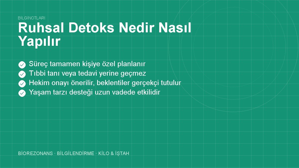 Ruhsal Detoks Nedir Nasıl Yapılır