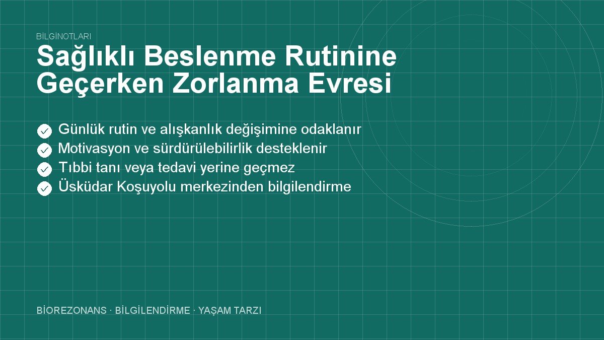 Sağlıklı Beslenme Rutinine Geçerken Zorlanma Evresi Çözümü