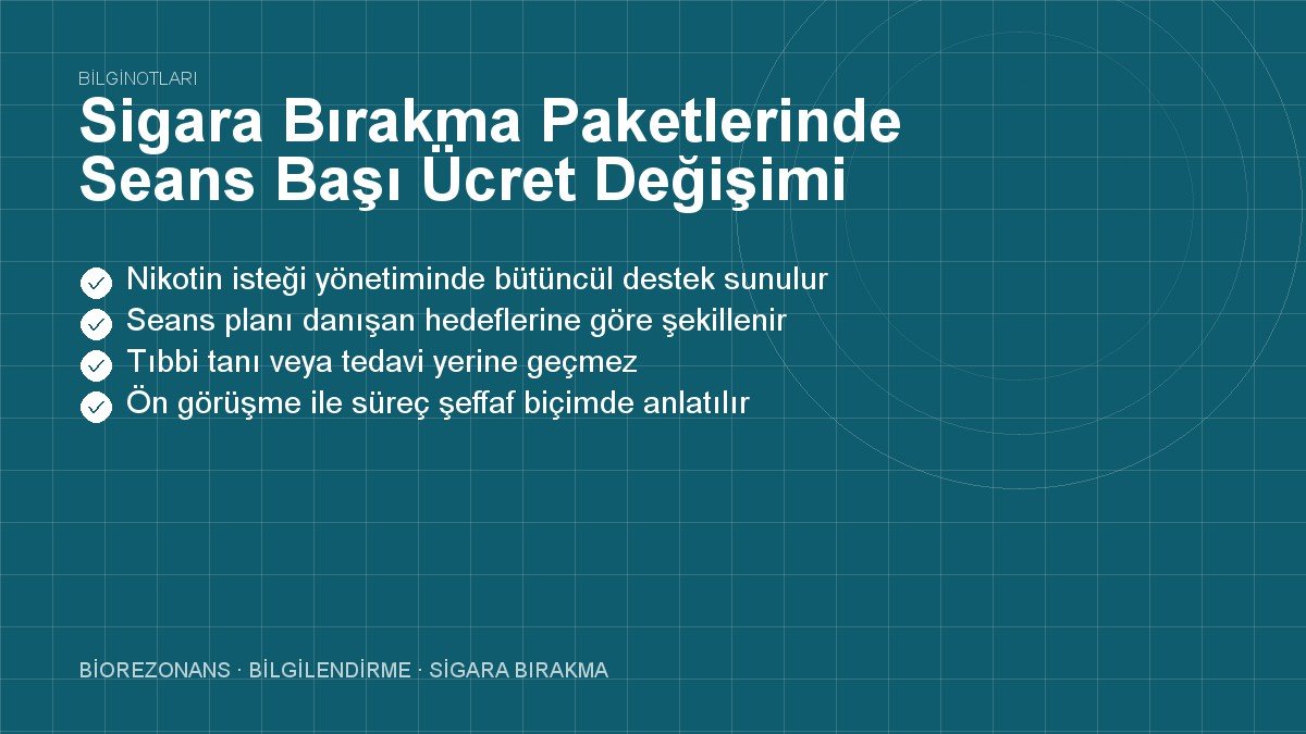 Sigara Bırakma Paketlerinde Seans Başı Ücret Değişimi