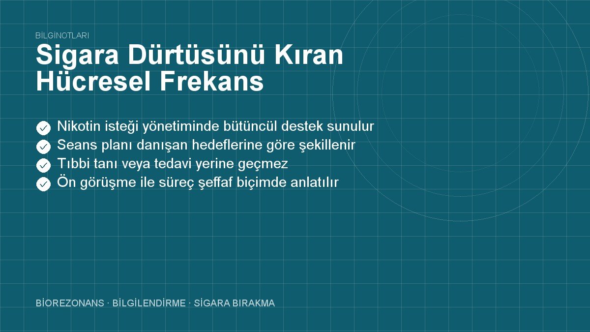 Sigara Dürtüsünü Kıran Hücresel Frekans Uygulamaları