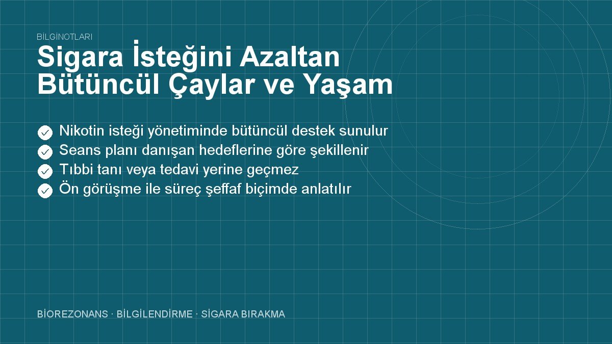 Sigara İsteğini Azaltan Bütüncül Çaylar ve Yaşam Rutini