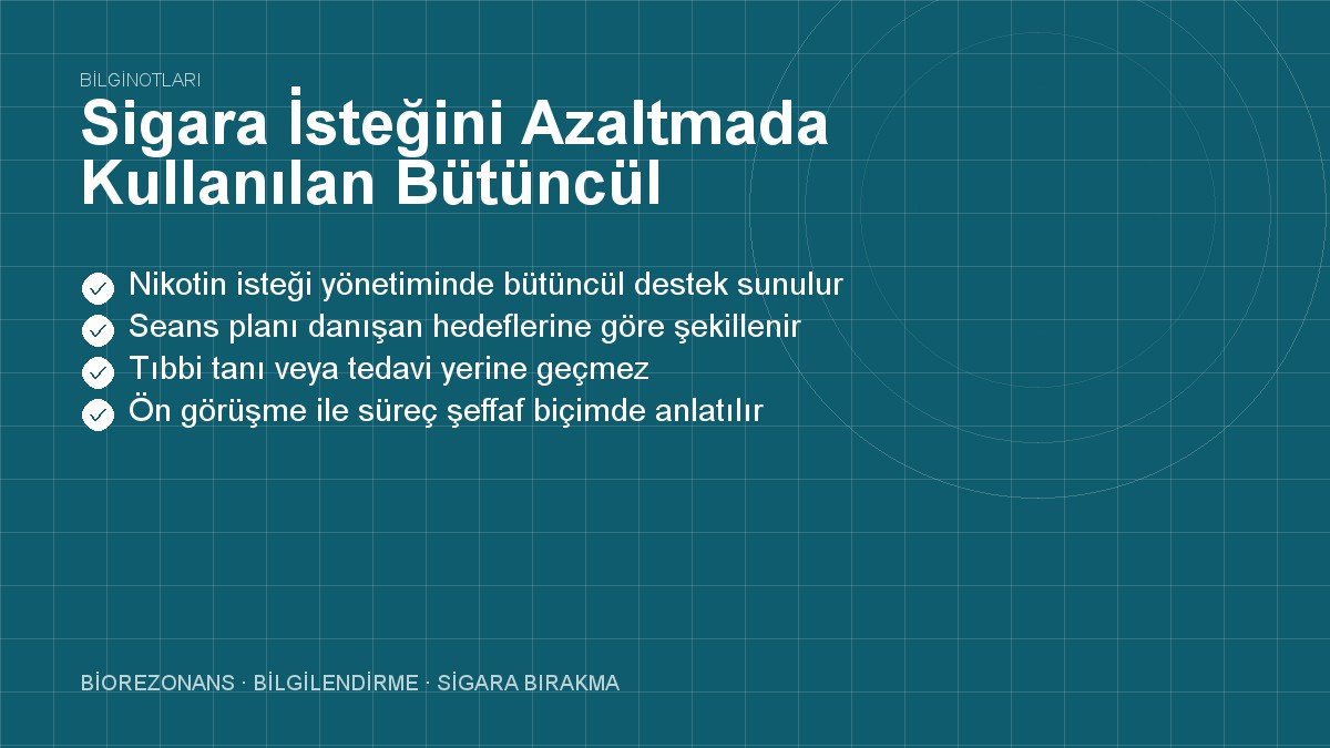 Sigara İsteğini Azaltmada Kullanılan Bütüncül Yöntemler