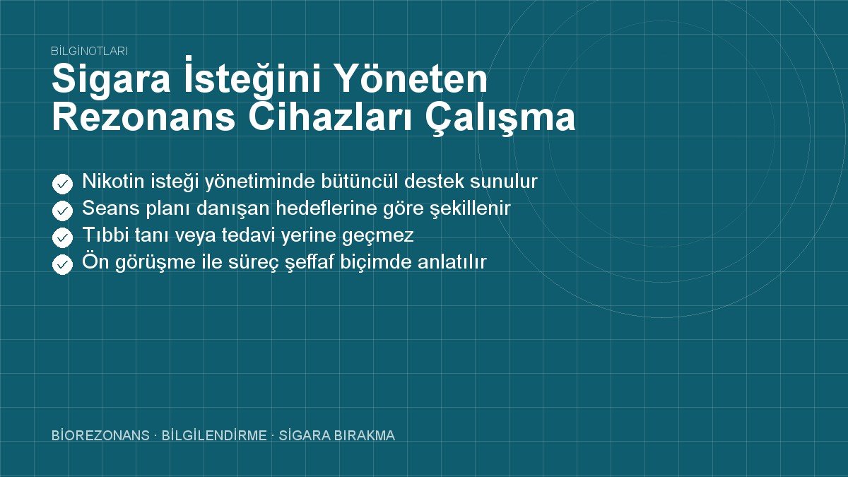 Sigara İsteğini Yöneten Rezonans Cihazları Çalışma İlkesi