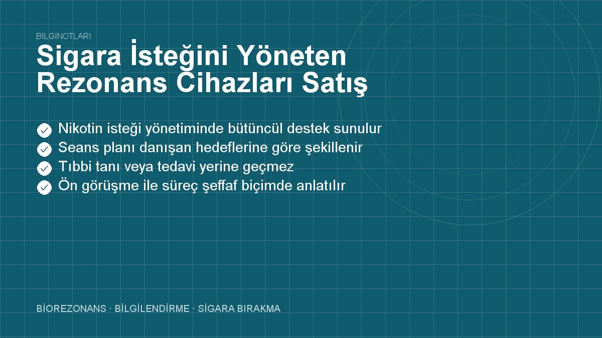 Sigara İsteğini Yöneten Rezonans Cihazları Satış Fiyatı