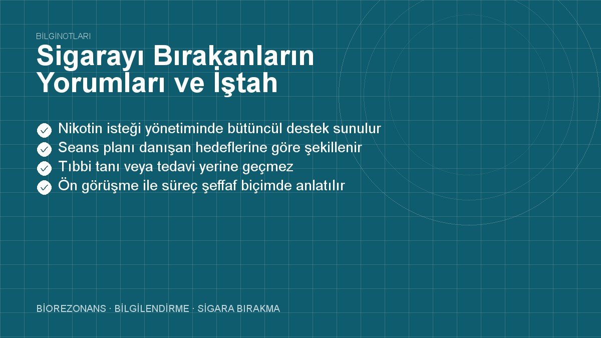 Sigarayı Bırakanların Yorumları ve İştah Değişimleri