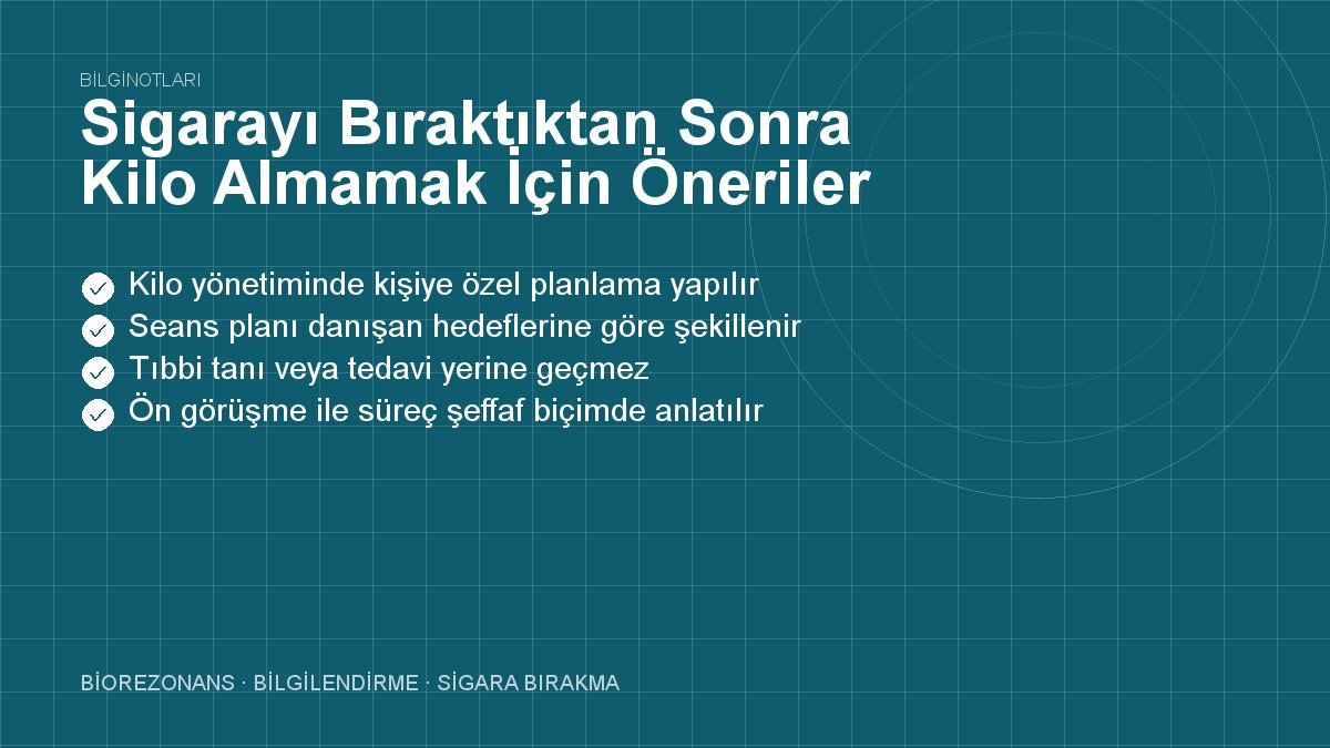 Sigarayı Bıraktıktan Sonra Kilo Almamak İçin Öneriler