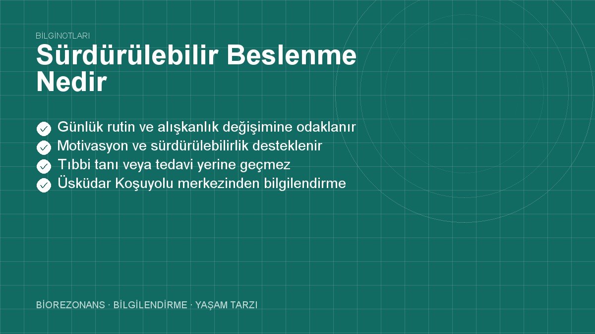 Sürdürülebilir Beslenme Nedir?