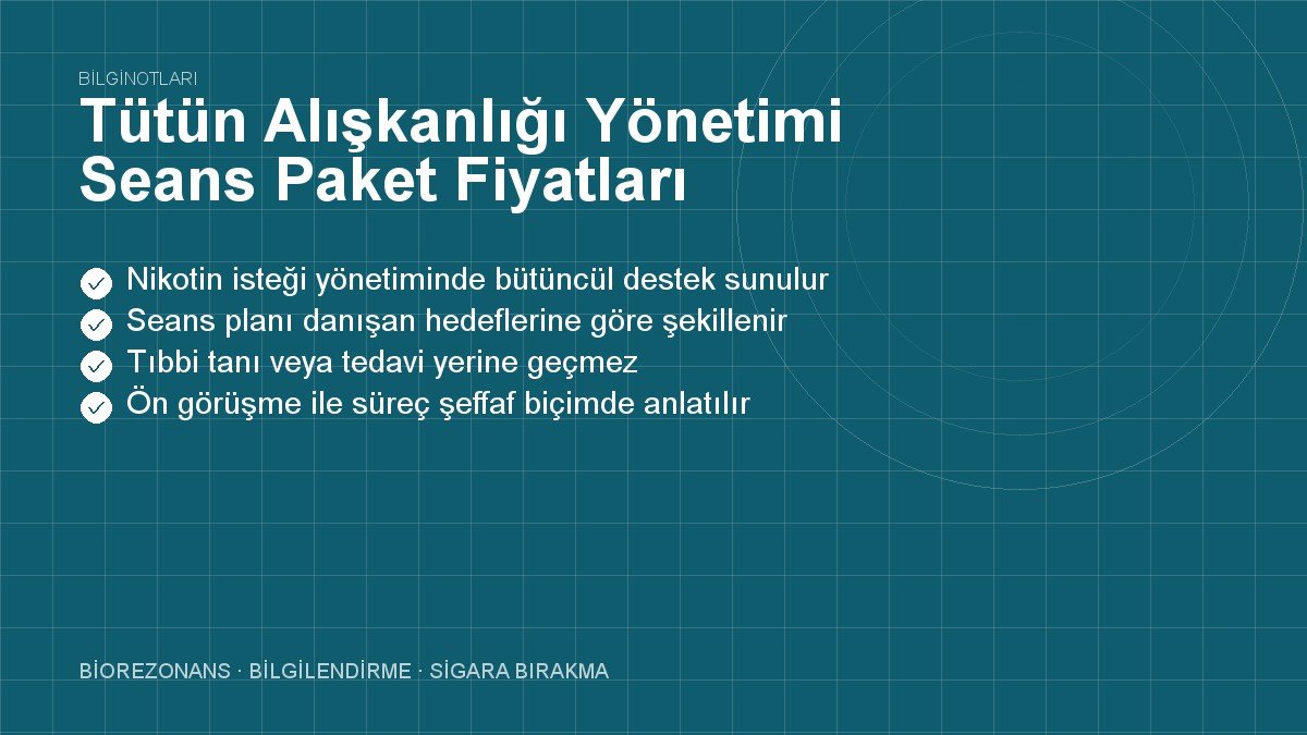 Tütün Alışkanlığı Yönetimi Seans Paket Fiyatları Nelerdir?