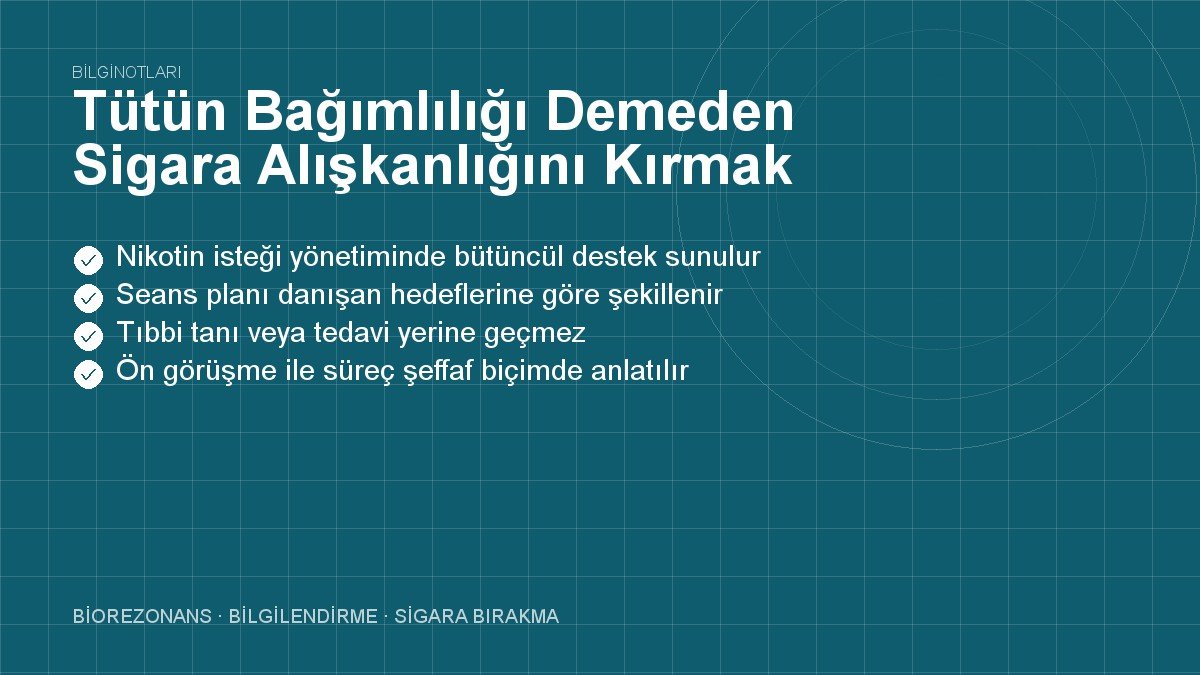 Tütün Bağımlılığı Demeden Sigara Alışkanlığını Kırmak