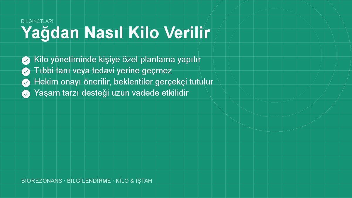 Yağdan Nasıl Kilo Verilir