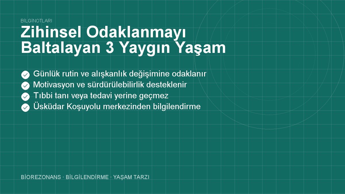 Zihinsel Odaklanmayı Baltalayan 3 Yaygın Yaşam Biçimi