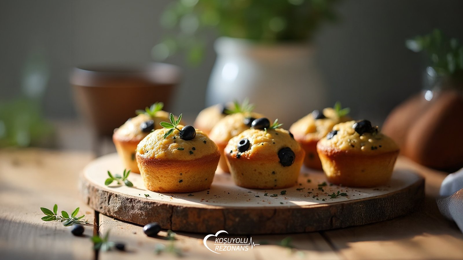 Glutensiz Zeytinli Mini Muffin