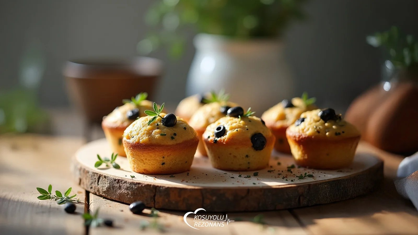 Glutensiz Zeytinli Mini Muffin
